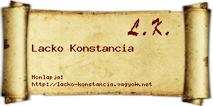 Lacko Konstancia névjegykártya